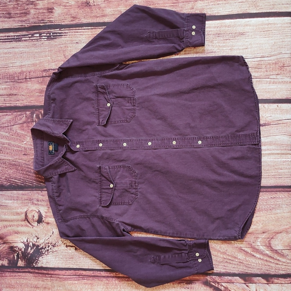 Vtg 90s Mens Route 66 Purple Long Sleeve Shirt Excellent Condition